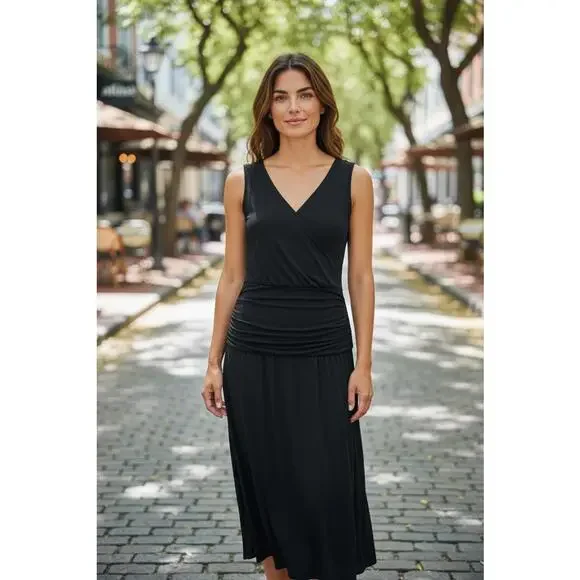 Adrianna Papell Ruffled V-Neck Dress Size 16 NWT (New) - Picture 1 of 4